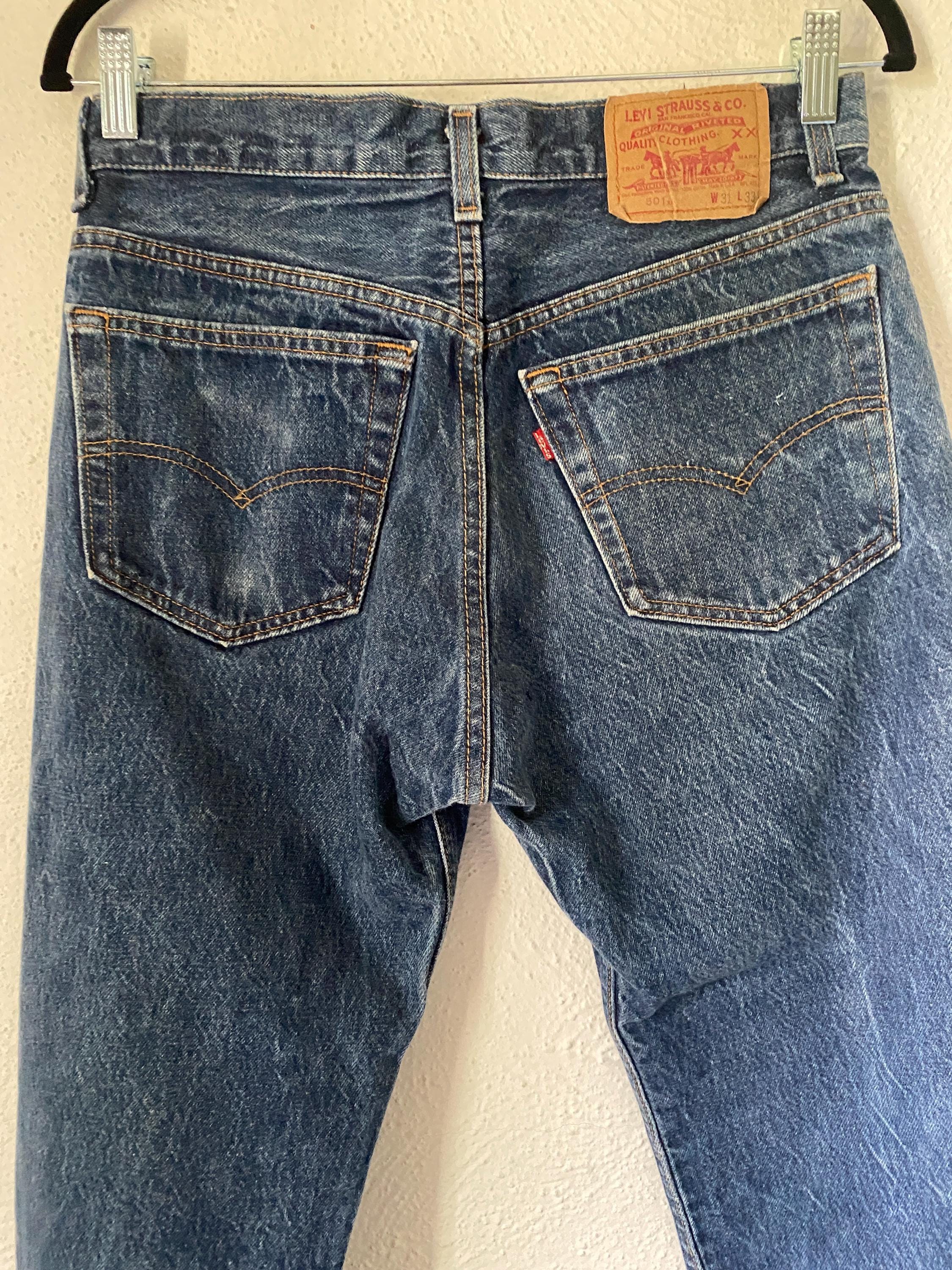 Levi's 501xx Dark Wash Denim Jeans W 31 L 33 Small/Medium Mid Rise Straight Leg