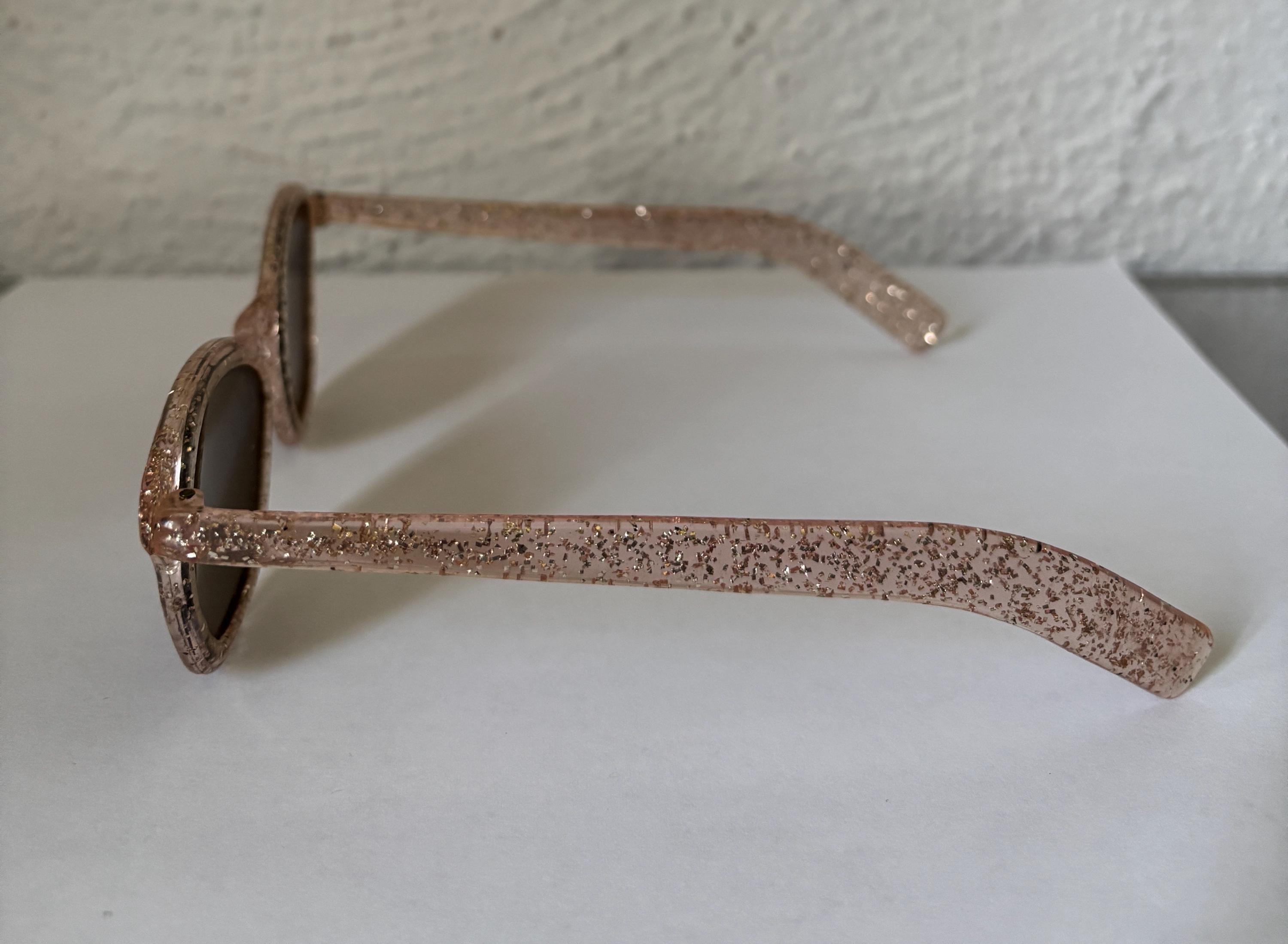 Vintage 50s 60s Pink Glitter Bakelite Cateye Wayfarer Sunglasses Eyeglasses Retro Preppy