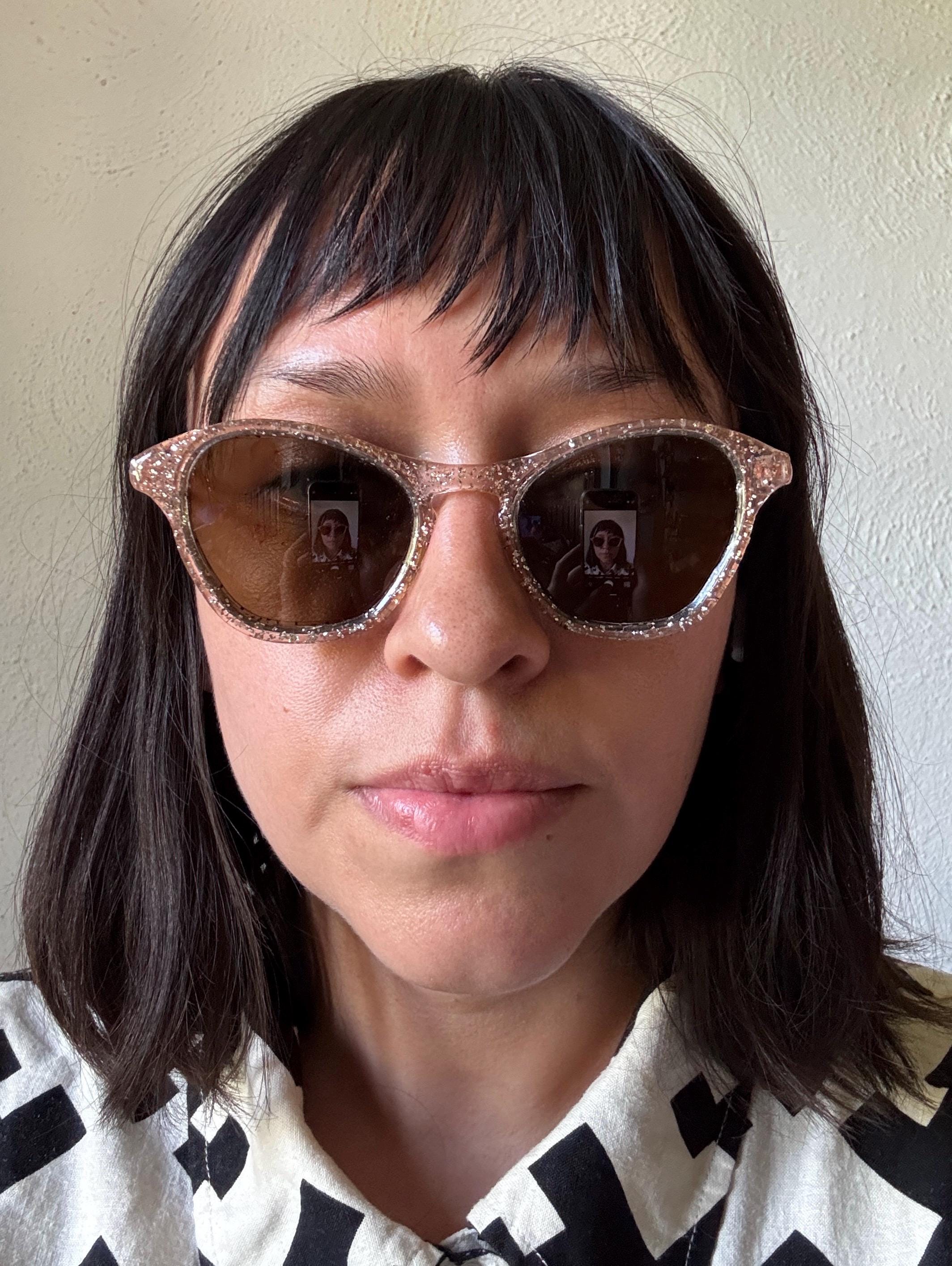 Vintage 50s 60s Pink Glitter Bakelite Cateye Wayfarer Sunglasses Eyeglasses Retro Preppy