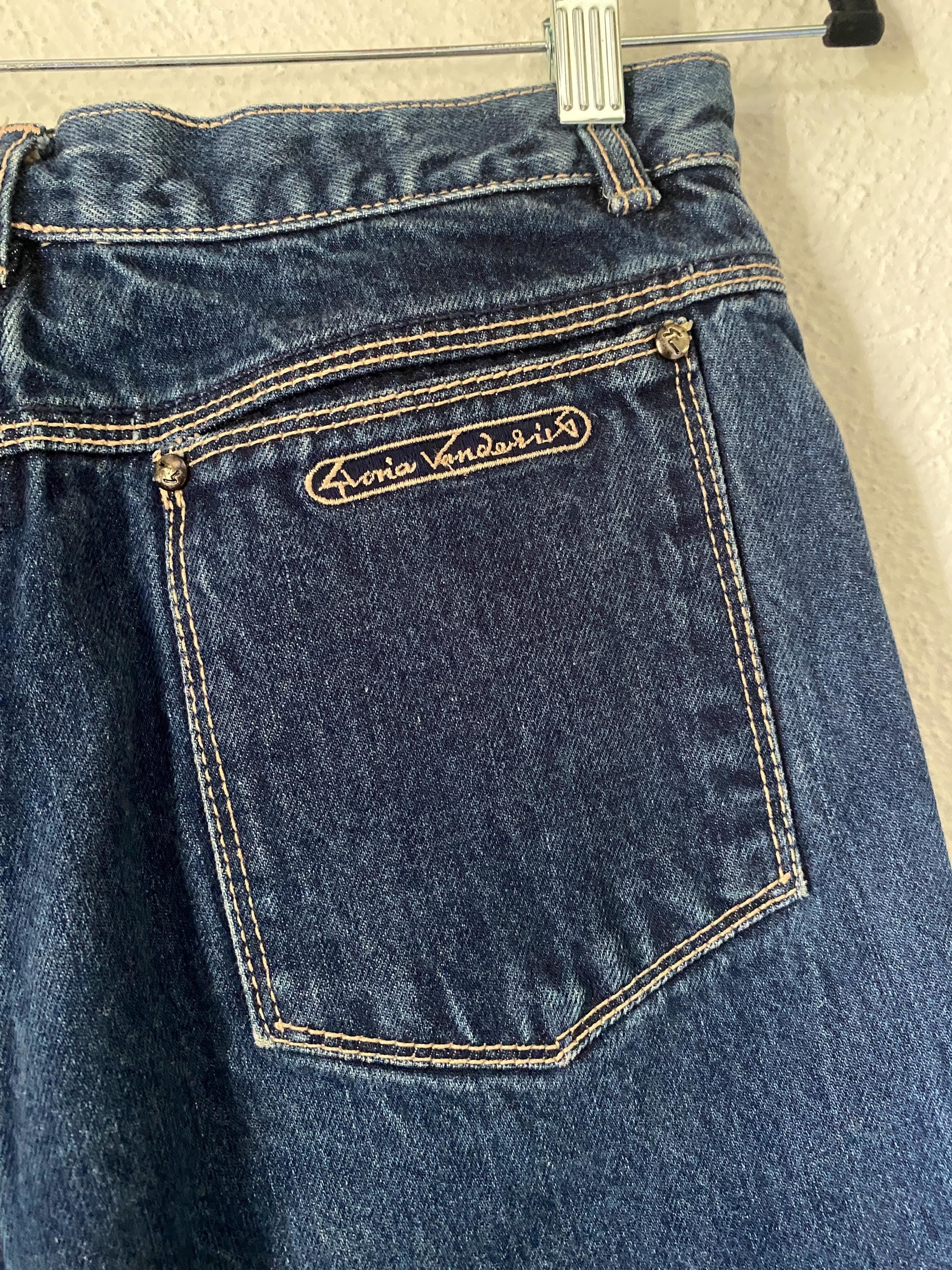 1970s Gloria Vanderbilt for Murjani Dark Blue Denim Jeans Size Small Cotton Straight Leg High Waist