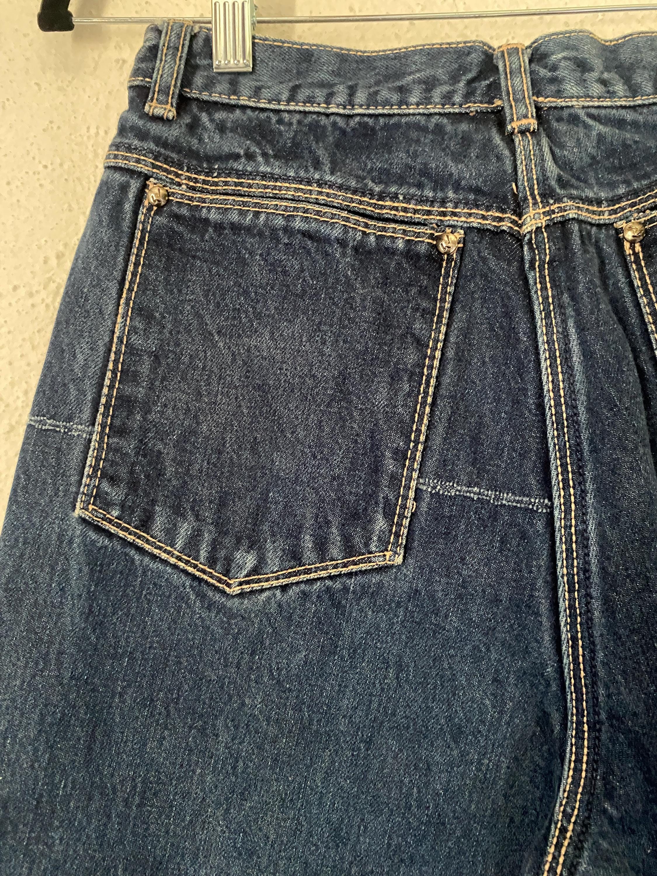 1970s Gloria Vanderbilt for Murjani Dark Blue Denim Jeans Size Small Cotton Straight Leg High Waist