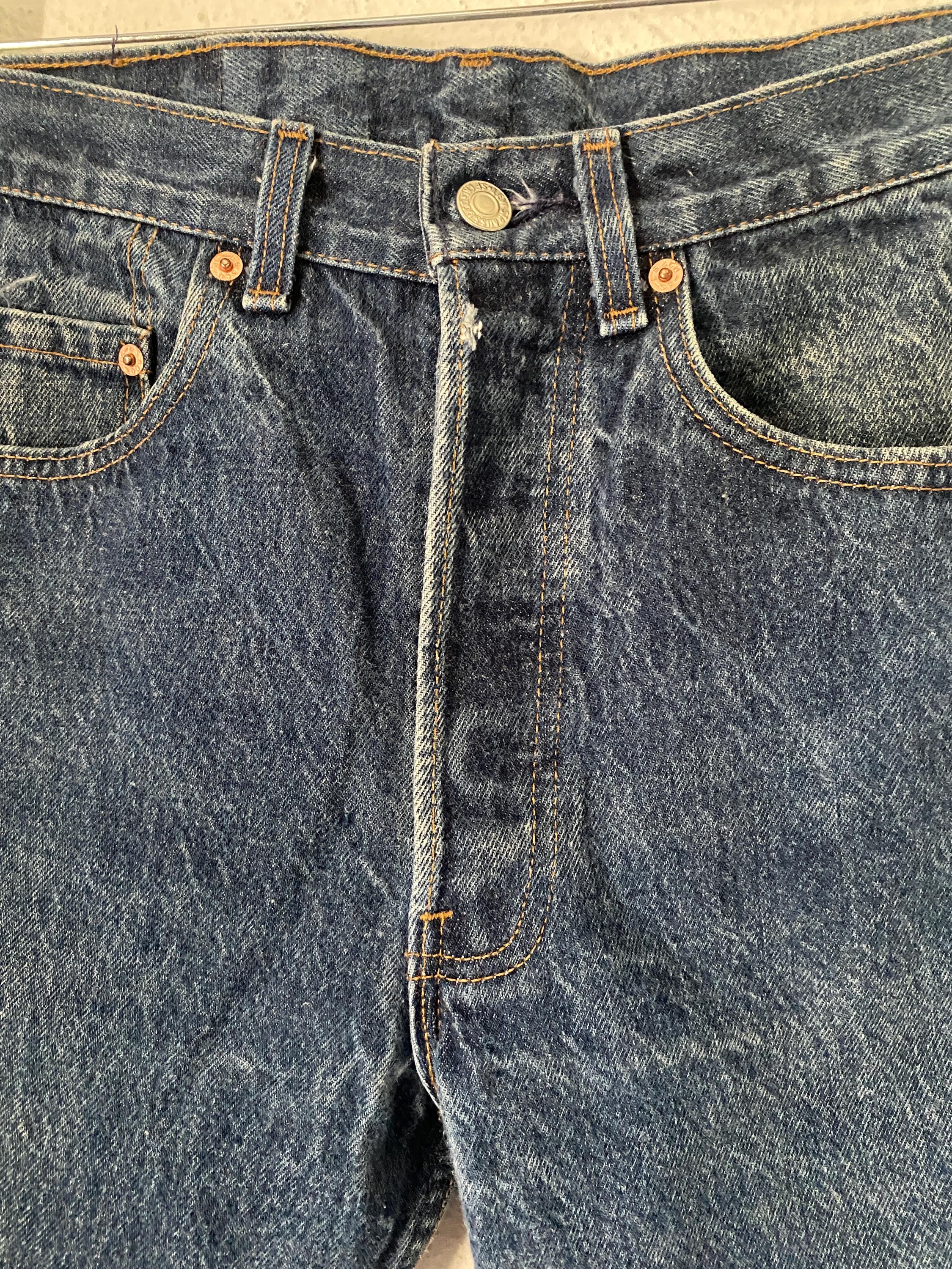 Levi's 501xx Dark Wash Denim Jeans W 31 L 33 Small/Medium Mid Rise Straight Leg