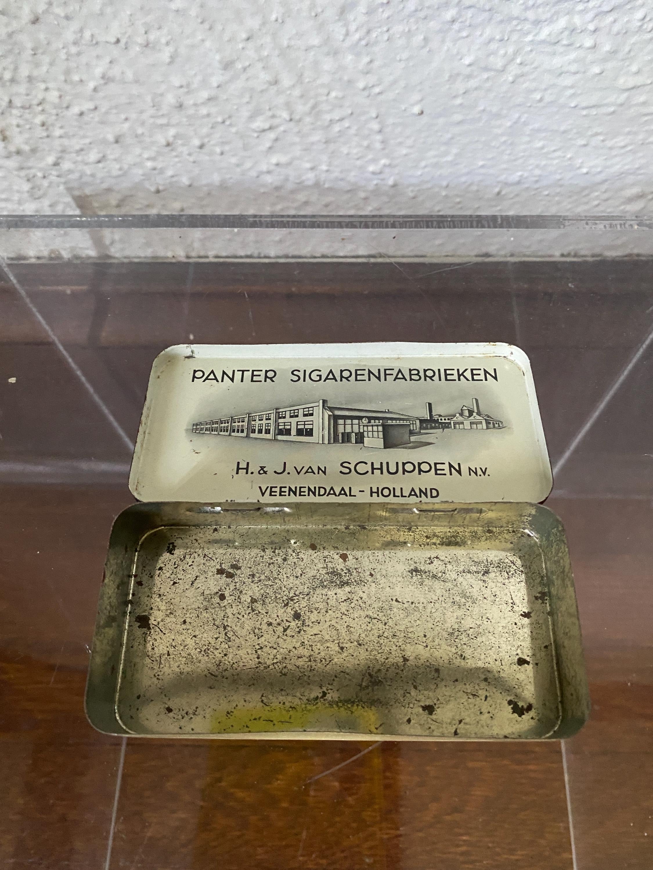 Vintage Panter Mignon Dutch Cigar Tin Panther Brand Small Box Holland