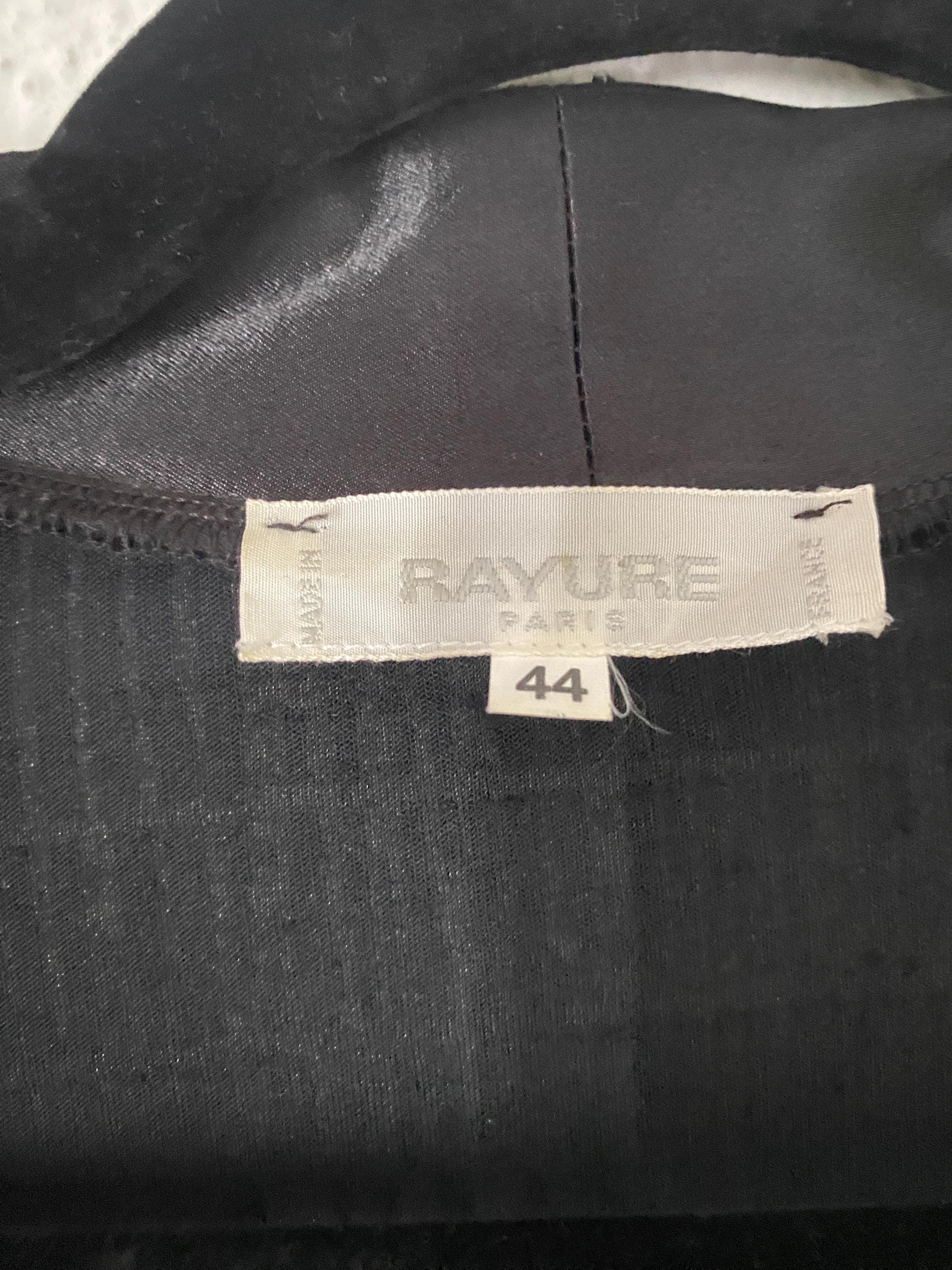 Rayure Paris Burnout Black Velvet 90s Sexy Sheer Square Neck Button Down Sexy Blouse Medium Large Made in France Y2K