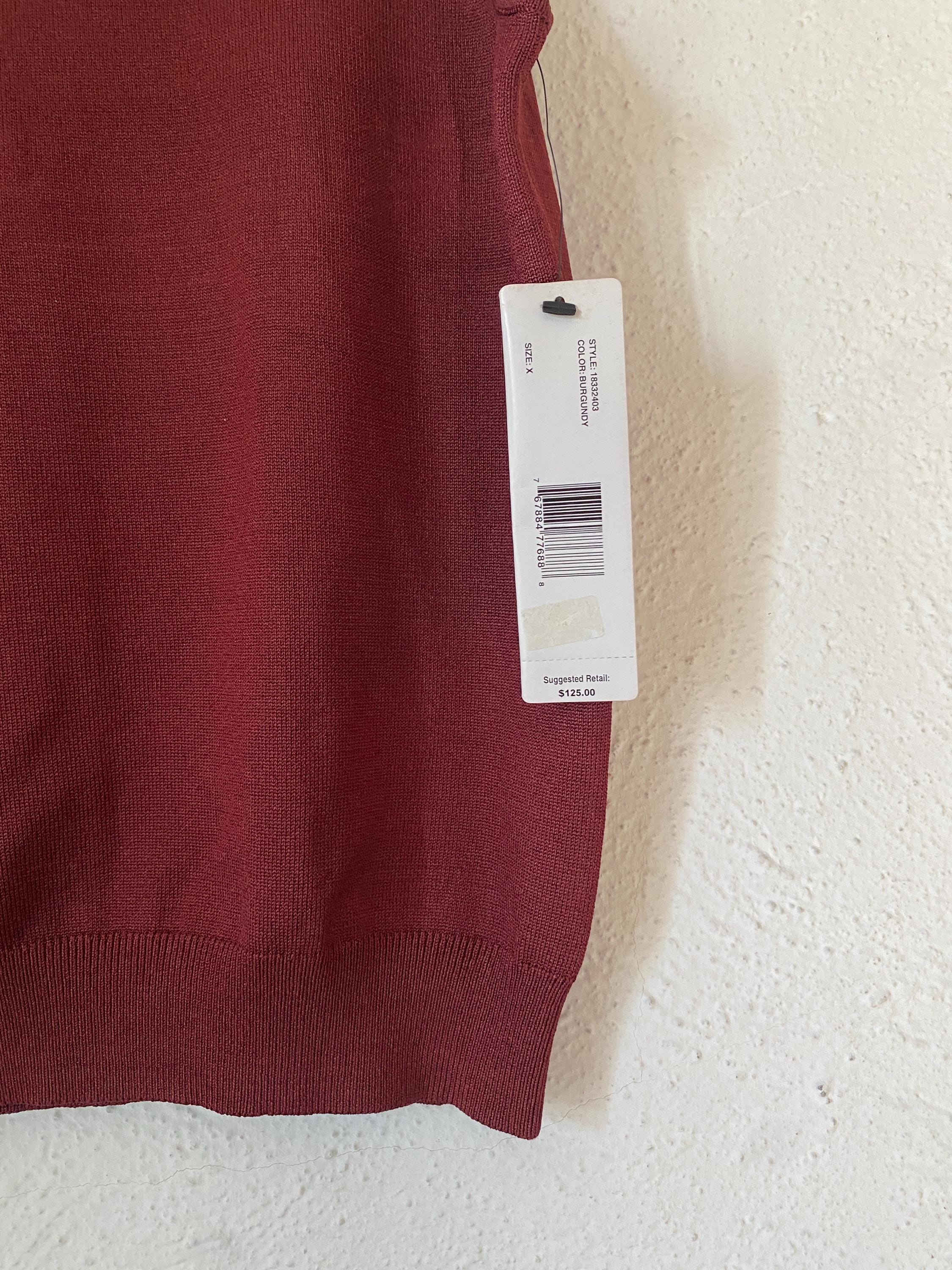 Linda Allard Ellen Tracy Silk Blend Knit Sweater Tank Top Sleeveless Turtleneck Deep Red Oxblood Maroon Shirt Size X Plus Size NWT