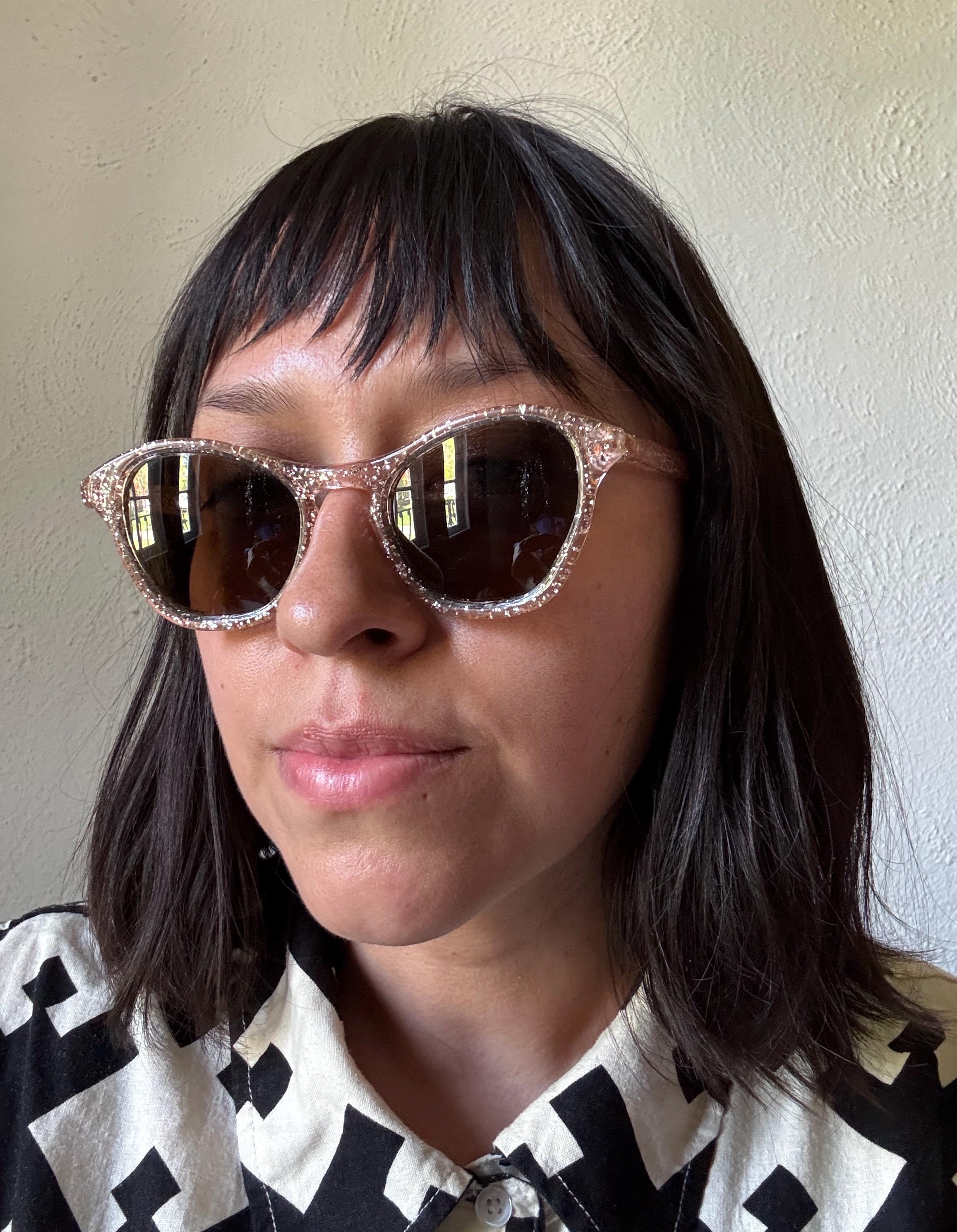 Vintage 50s 60s Pink Glitter Bakelite Cateye Wayfarer Sunglasses Eyeglasses Retro Preppy