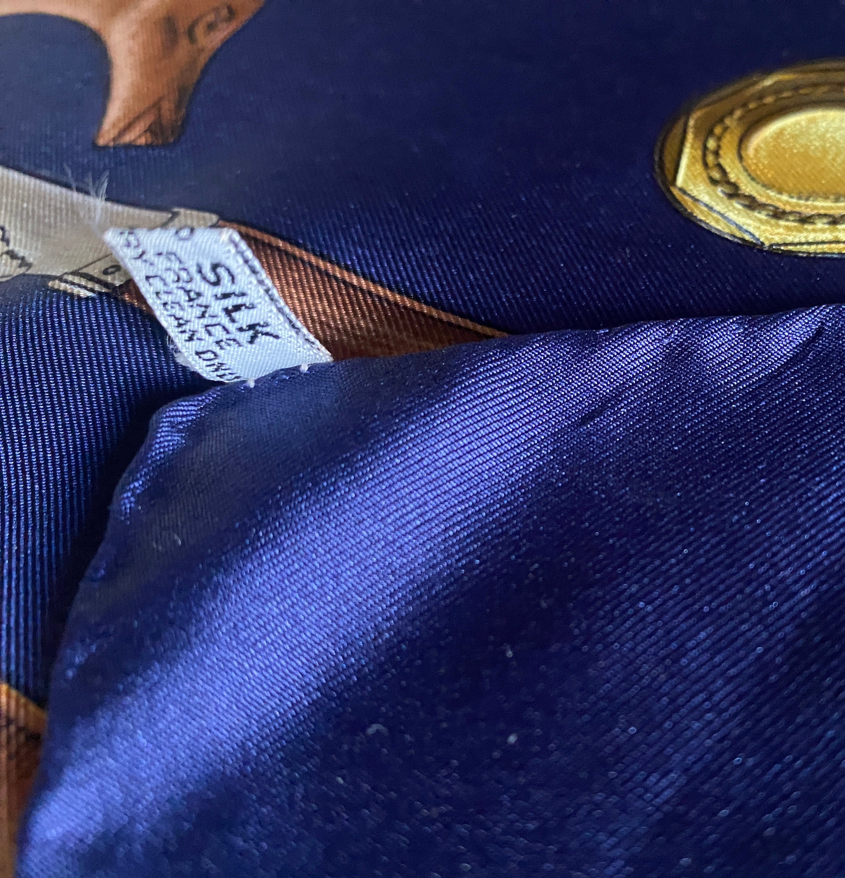 Hermes Scarf CANNES ET POMMEAUX Silk Foulard 35in Francoise de la Perriere Vintage